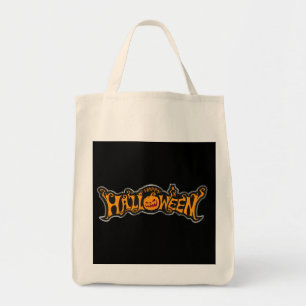 Bolsa Tote Feliz Halloween Ruby Eye Pumpkin Silver Frame
