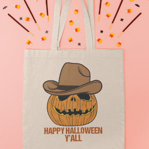 Bolsa Tote Feliz Halloween Vocês todos Engraçados Cowboy Jack