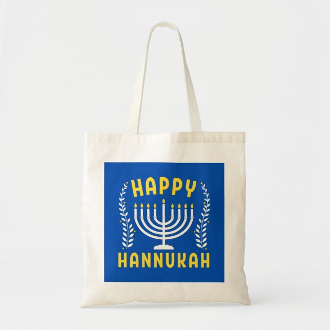 Bolsa Tote Feliz Hanukkah (Frente)