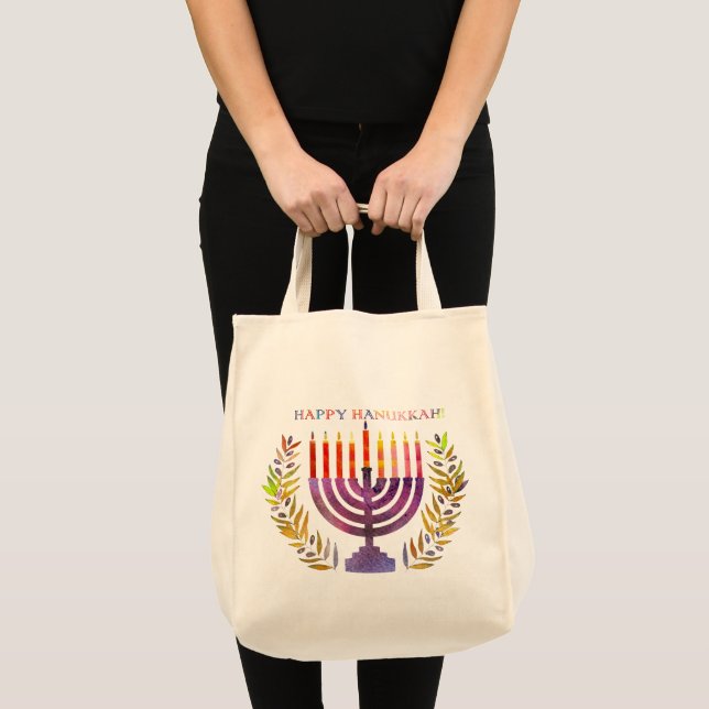 Bolsa Tote Feliz Hanukkah Tote Bag (Frente (produto))