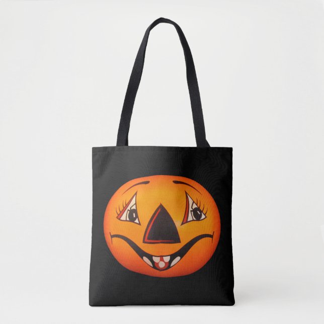 Bolsa Tote Feliz Jack O' Lantern Halloween (Frente)