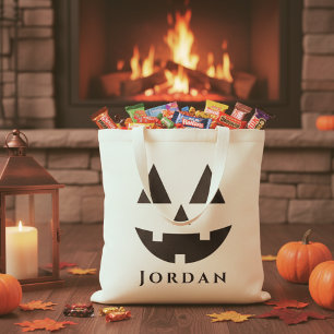 Bolsa Tote Feliz Jack-O-Lanterna Personalizado no Halloween