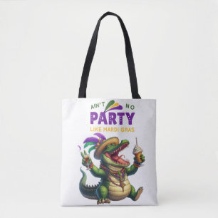 Bolsa Tote Feliz Mardi Gras Alligator