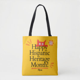Bolsa Tote Feliz Mês da Herança Hispânica! - Gatinha Ruiva Fo