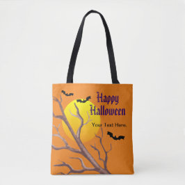 Bolsa Tote Feliz Morcego De Halloween E Lua