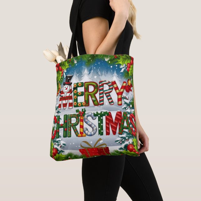Bolsa Tote Feliz Natal (Close Up)