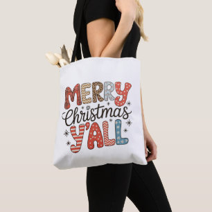 Bolsa Tote Feliz Natal a Todos Leopardo Xadrez de Búfalo de N