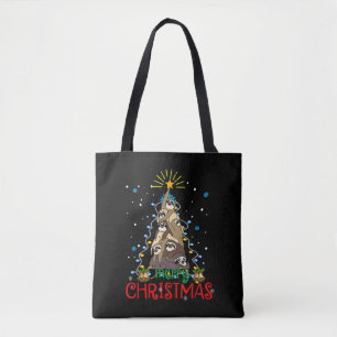 Bolsa Tote Feliz Natal Bonito Snowman Impresso Canvas