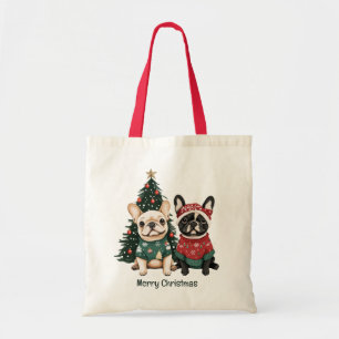 Bolsa Tote Feliz Natal - Buldog Francês