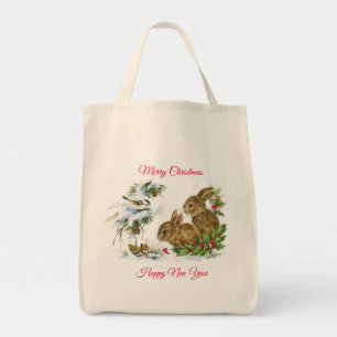 Bolsa Tote Feliz Natal Bunnies