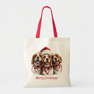 Bolsa Tote Feliz Natal Cachorros de Beagle