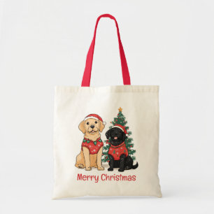 Bolsa Tote Feliz Natal Cães Labrador Retriever