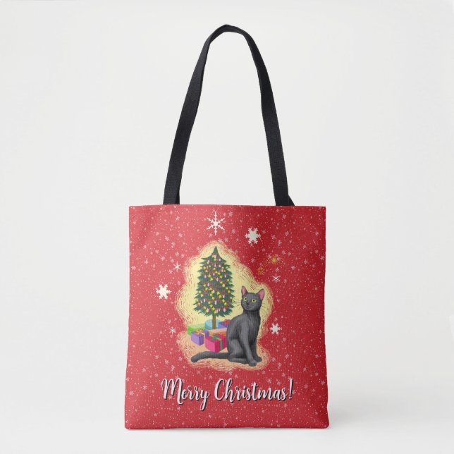 Bolsa Tote Feliz Natal Cat (Frente)