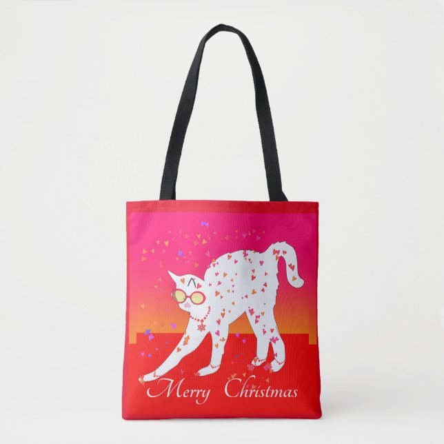 Bolsa Tote Feliz Natal Cat (Frente)