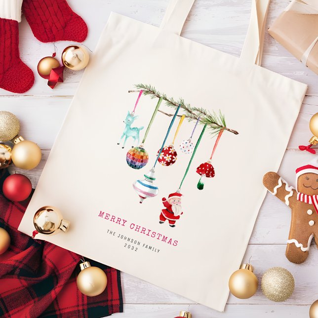 Bolsa Tote Feliz Natal Colorido (Criador carregado)