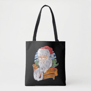 Bolsa Tote Feliz Natal com a vintage Santa Claus