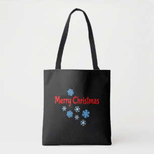 Bolsa Tote Feliz Natal com Flocos de Neve