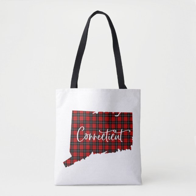 Bolsa Tote Feliz Natal Connecticut Festivo Retro Sunset (Frente)