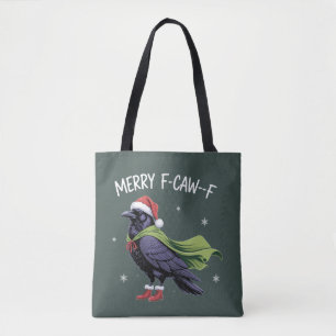 Bolsa Tote Feliz Natal Corvo Engraçado Corvo Sarcástico