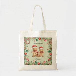 Bolsa Tote Feliz Natal da Família Cookie Gingercake