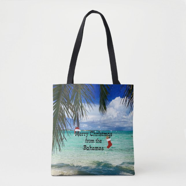Bolsa Tote Feliz Natal das Bahamas (Frente)