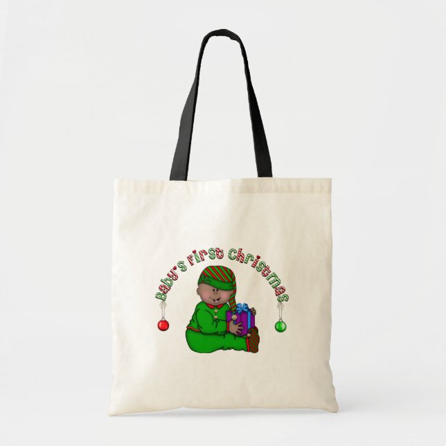 Bolsa Tote Feliz Natal de 1rua afro-americano (Frente)