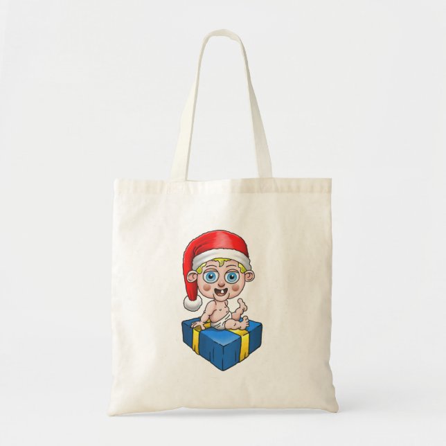 Bolsa Tote Feliz Natal de Papais noeis Jovens (Frente)
