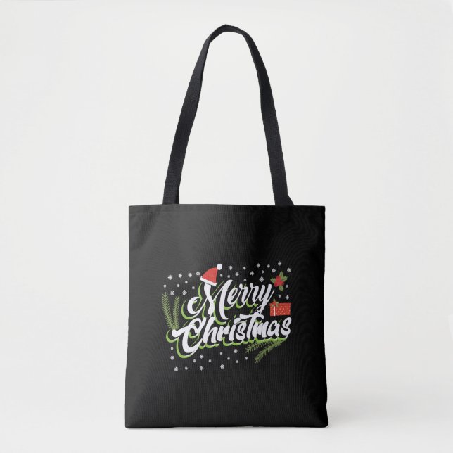 Bolsa Tote Feliz Natal - design de Natal (Frente)