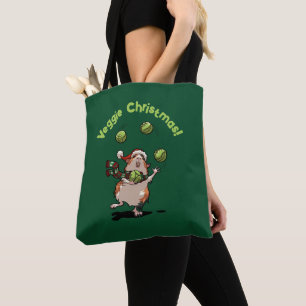 Bolsa Tote Feliz Natal do Porco da Guiné! Sprout Juggler