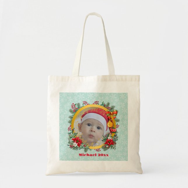 Bolsa Tote Feliz Natal e Feliz ano novo por Amor (Frente)