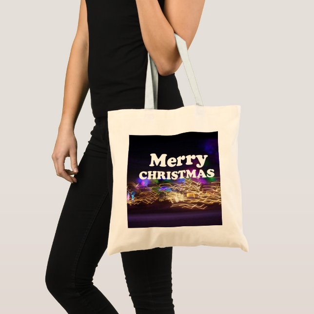 Bolsa Tote Feliz Natal e saudações Felizes anos novos (Frente (produto))