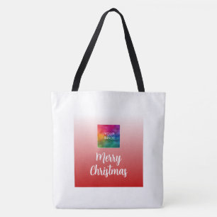 Bolsa Tote Feliz Natal Envie Sua Foto Grande Ombro