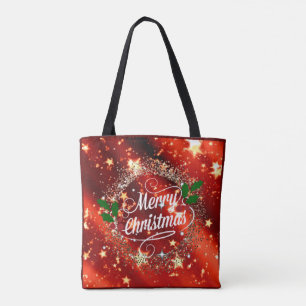 Bolsa Tote Feliz Natal, escute e faísca