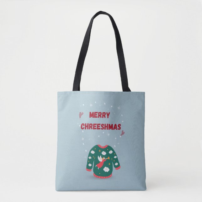 Bolsa Tote Feliz Natal Feio Anjo (Frente)
