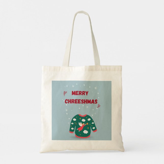 Bolsa Tote Feliz Natal Feio Anjo (Verso)