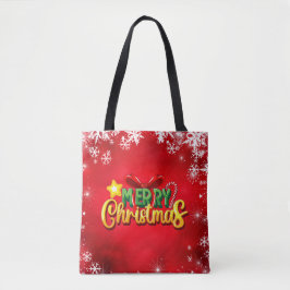 Bolsa Tote Feliz Natal Feliz Natal Vermelho, feriado verde