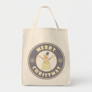 Bolsa Tote Feliz Natal Feliz Snowman famoso estilo de café