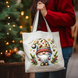 Bolsa Tote Feliz Natal Gnomo