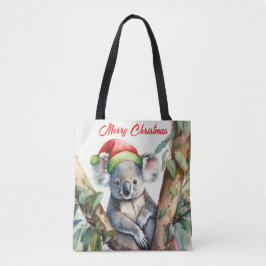 Bolsa Tote Feliz Natal Koala sentado em Gumtree