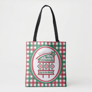 Bolsa Tote Feliz Natal - Marquee Retro - Alegria ao Mundo