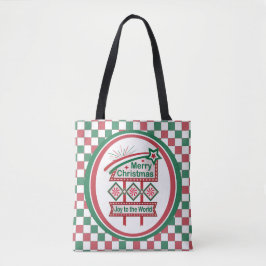 Bolsa Tote Feliz Natal - Marquee Retro - Alegria ao Mundo