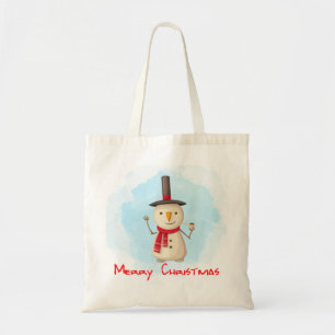 Bolsa Tote Feliz Natal Neve A Acenar E A Sorrir