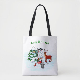 Bolsa Tote Feliz Natal! Neve com Amigos