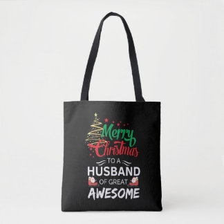 Bolsa Tote Feliz Natal para um Marido Excelente Incrível