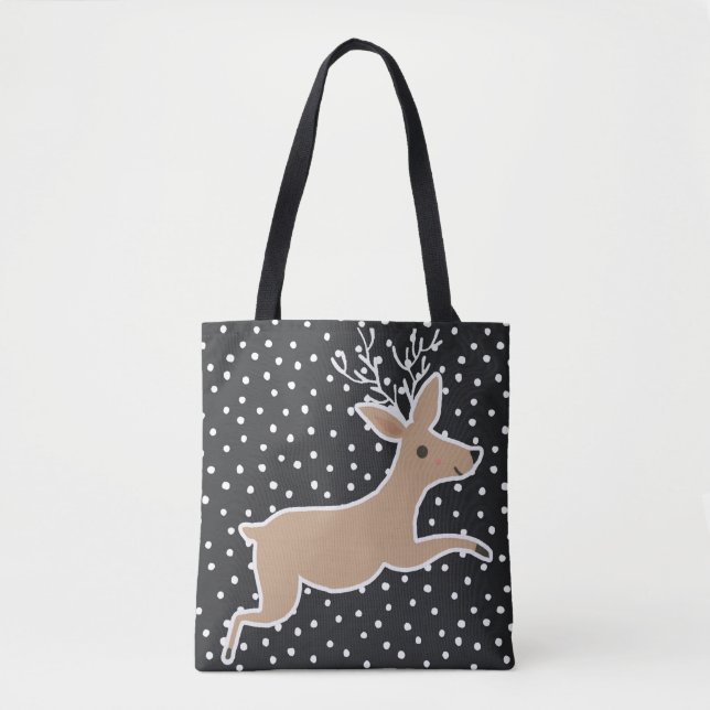 Bolsa Tote Feliz Natal - Reindeer (Frente)