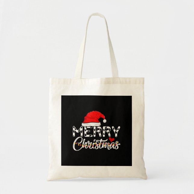 Bolsa Tote Feliz Natal Santa Claus Família Engraçada (Frente)