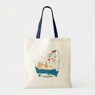 Bolsa Tote Feliz Natal, um Bubble Kitty Cat Bath
