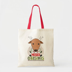 Bolsa Tote Feliz Natal Veado Divertido Compras De Natal
