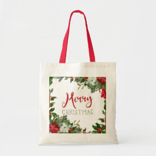 Bolsa Tote Feliz Natal verde