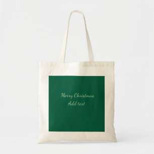 Bolsa Tote Feliz Natal verde plano fundo solo feriado